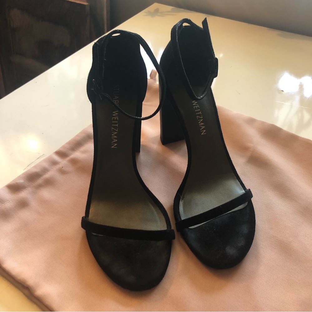 Stuart Weitzman black block heel size 37.5